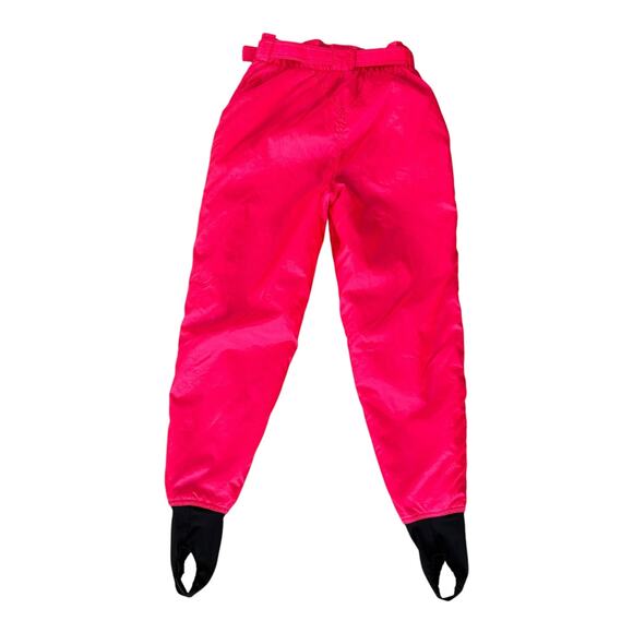 VTG White Stag Ski Pants 6 Hot Pink Neon Overall Nylon Stirrup Retro 80s 90s - Picture 4 of 8